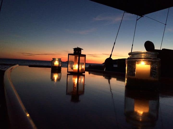 Candle light sunset at